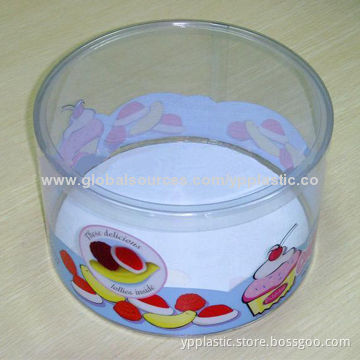 Color printed PVC round tube box with clear lids